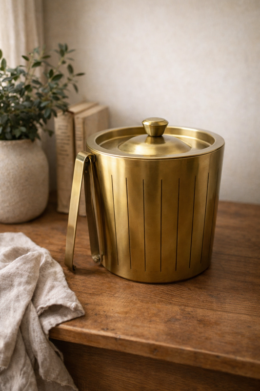 Mid-Century Modern Ice Bucket - Hollywood Regency Bar Cart Decor