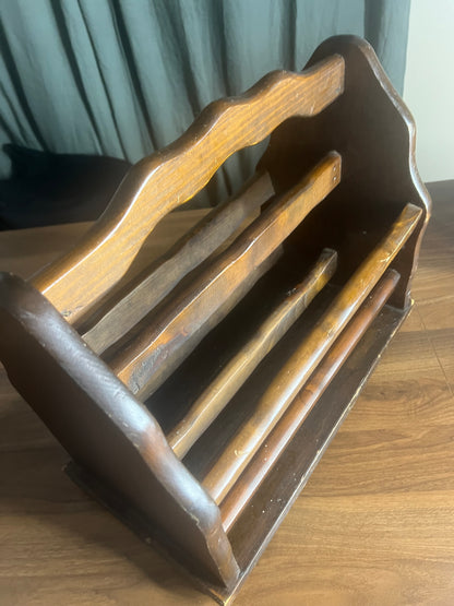 Vintage Wooden Magazine Rack