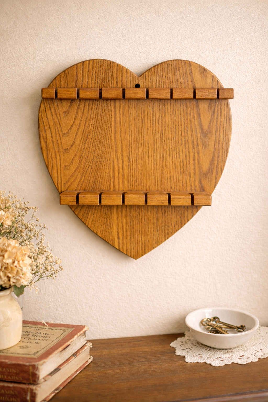 Vintage wooden wall rack