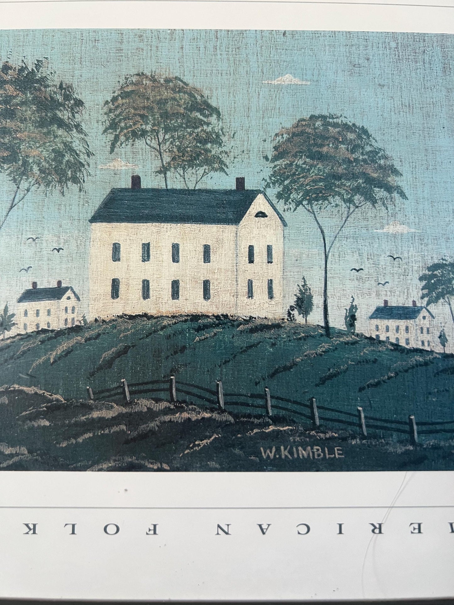 Warren Kimble “American Folk Art” Framed Print – Vintage Country House Wall Art