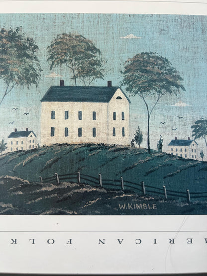 Warren Kimble “American Folk Art” Framed Print – Vintage Country House Wall Art