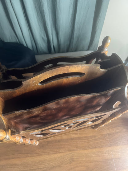 Vintage Wooden Magazine Rack
