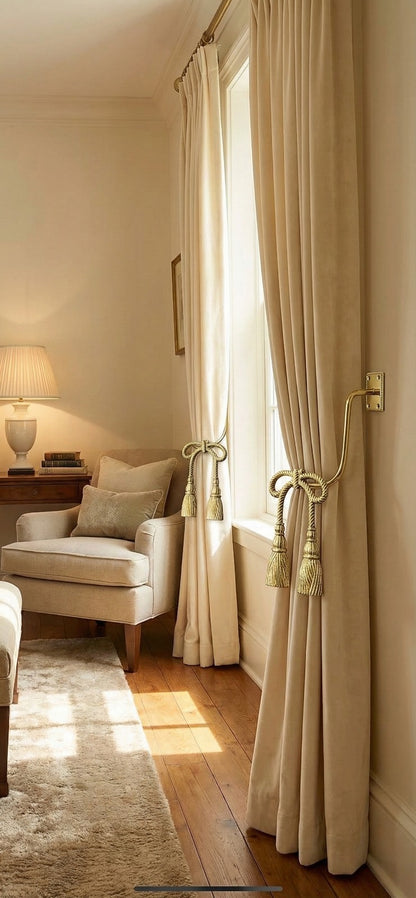 Vintage Solid Brass Curtain Tiebacks