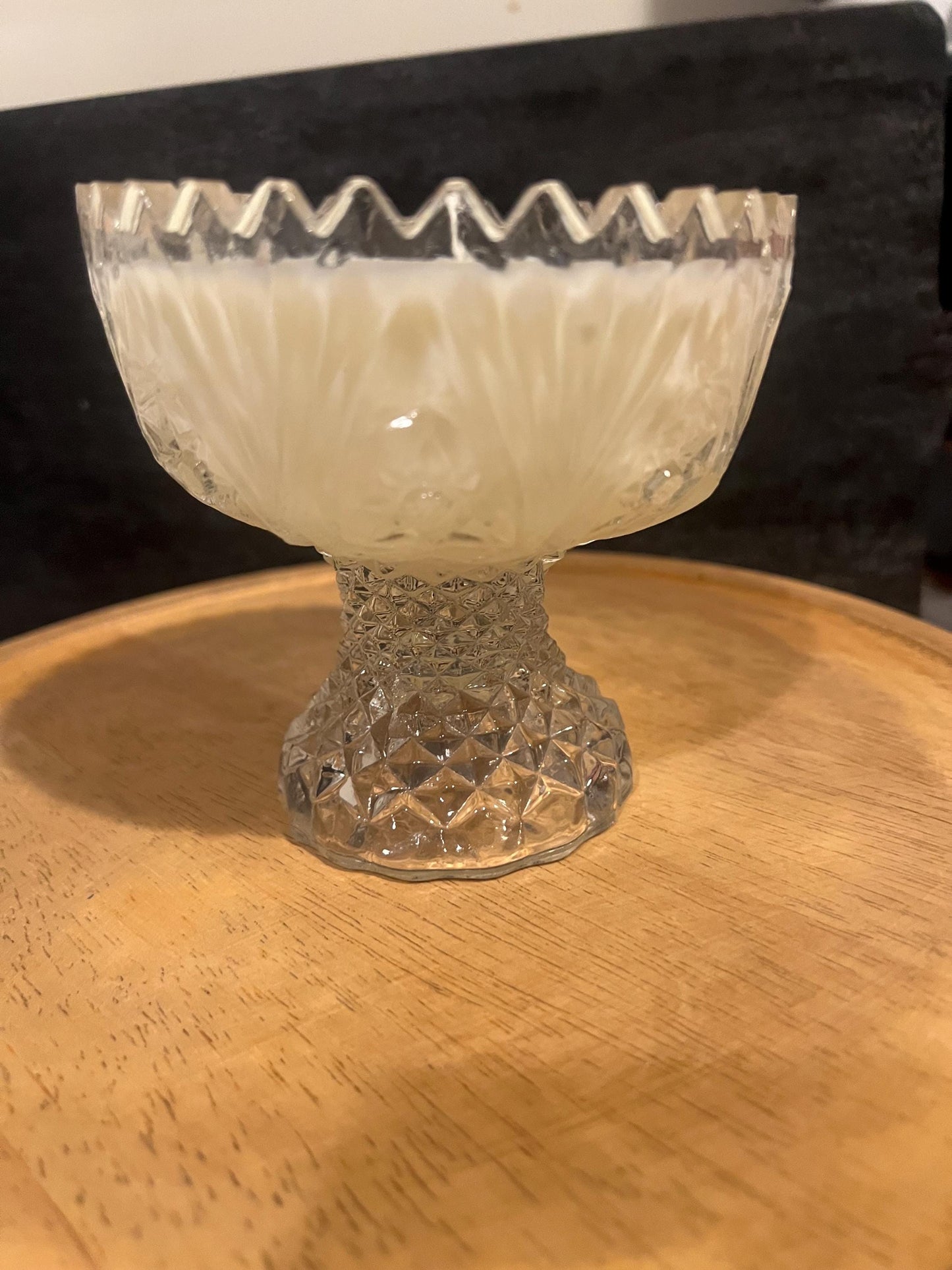 Handpoured scented candle vintage glass