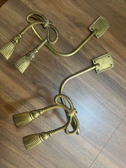 Vintage Solid Brass Curtain Tiebacks