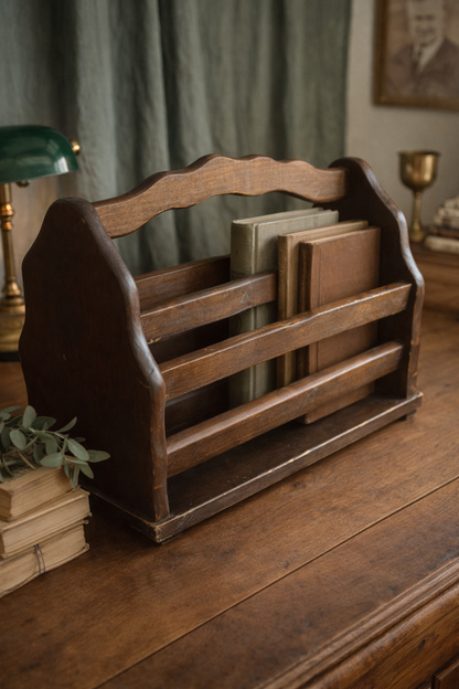 Vintage Wooden Magazine Rack