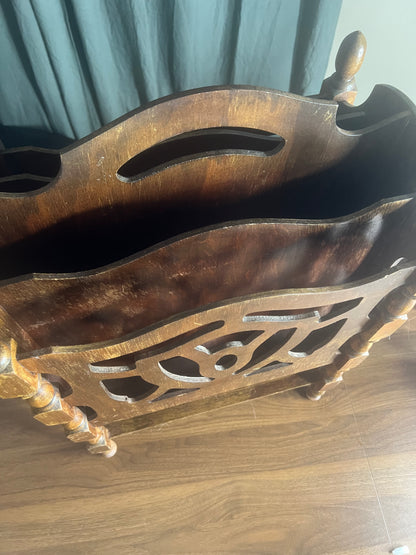 Vintage Wooden Magazine Rack