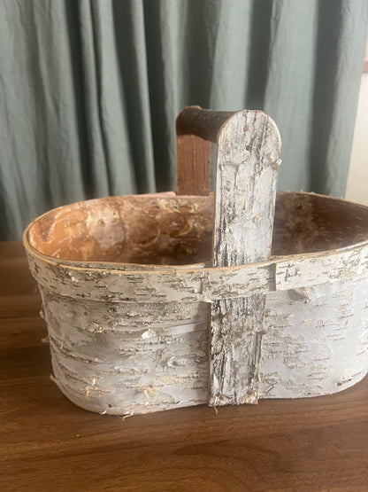 Vintage Rustic Oval Wooden Caddy