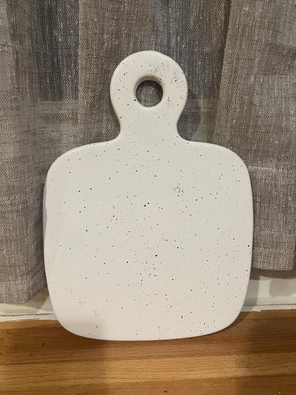 Speckled White Ceramic Serving Board – Modern Minimalist Charcuterie Tray / Kitchen Decor Paddle