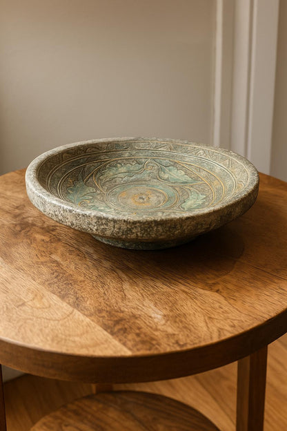 Antiqued Green Gold Leaf, Rustic Display catch all