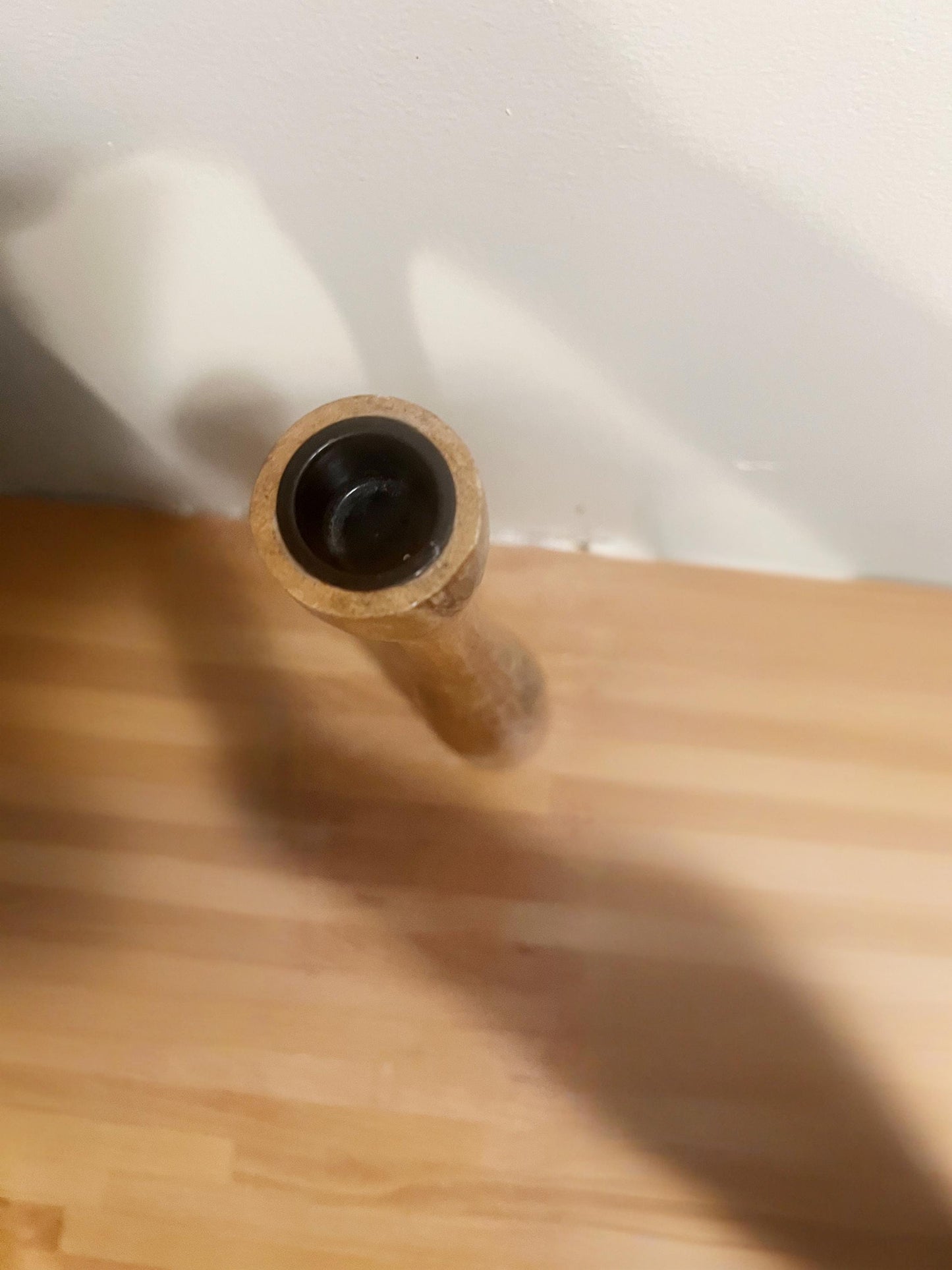 Mid-Century Modern Wood Candle Holder – Tall Tapered Teak Style Candlestick / Sculptural Wooden Vase