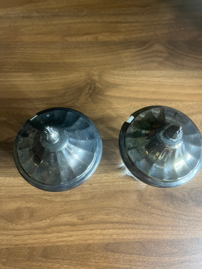 Vintage Glass Apothecary Jars with Pewter Lids (Set of 2)