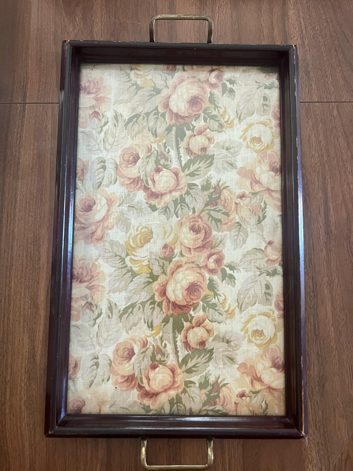 Vintage Floral Glass Tray