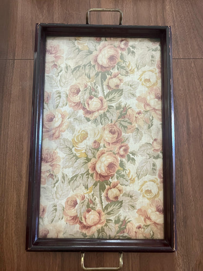 Vintage Floral Glass Tray