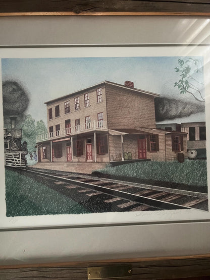 Hanover Junction Train Station | Limited Edition Framed Print – Crafted with Original Station Wood