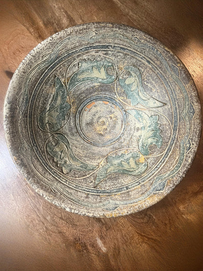 Antiqued Green Gold Leaf, Rustic Display catch all