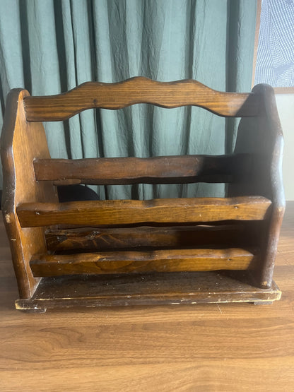 Vintage Wooden Magazine Rack