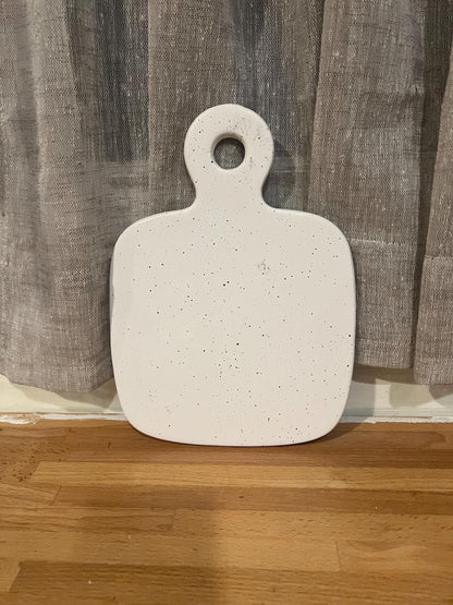 Speckled White Ceramic Serving Board – Modern Minimalist Charcuterie Tray / Kitchen Decor Paddle
