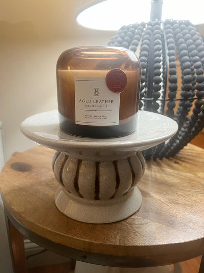 Vintage Crackle Glaze Ceramic Pedestal Riser