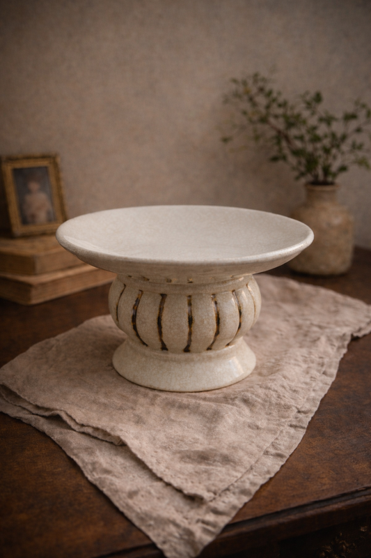 Vintage Crackle Glaze Ceramic Pedestal Riser