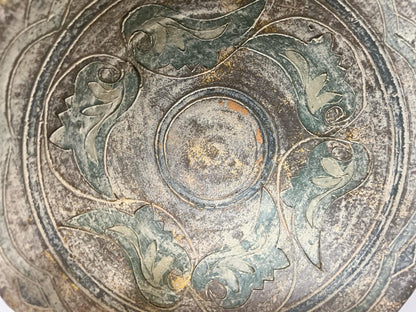 Antiqued Green Gold Leaf, Rustic Display catch all