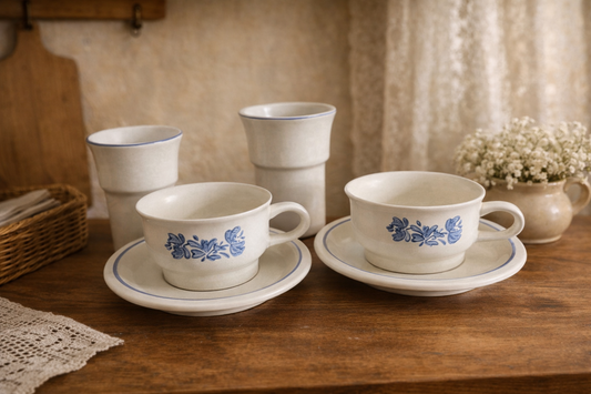 Pfaltzgraff Yorktowne Set of Mugs and Saucers Matching Tumblers