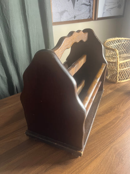 Vintage Wooden Magazine Rack