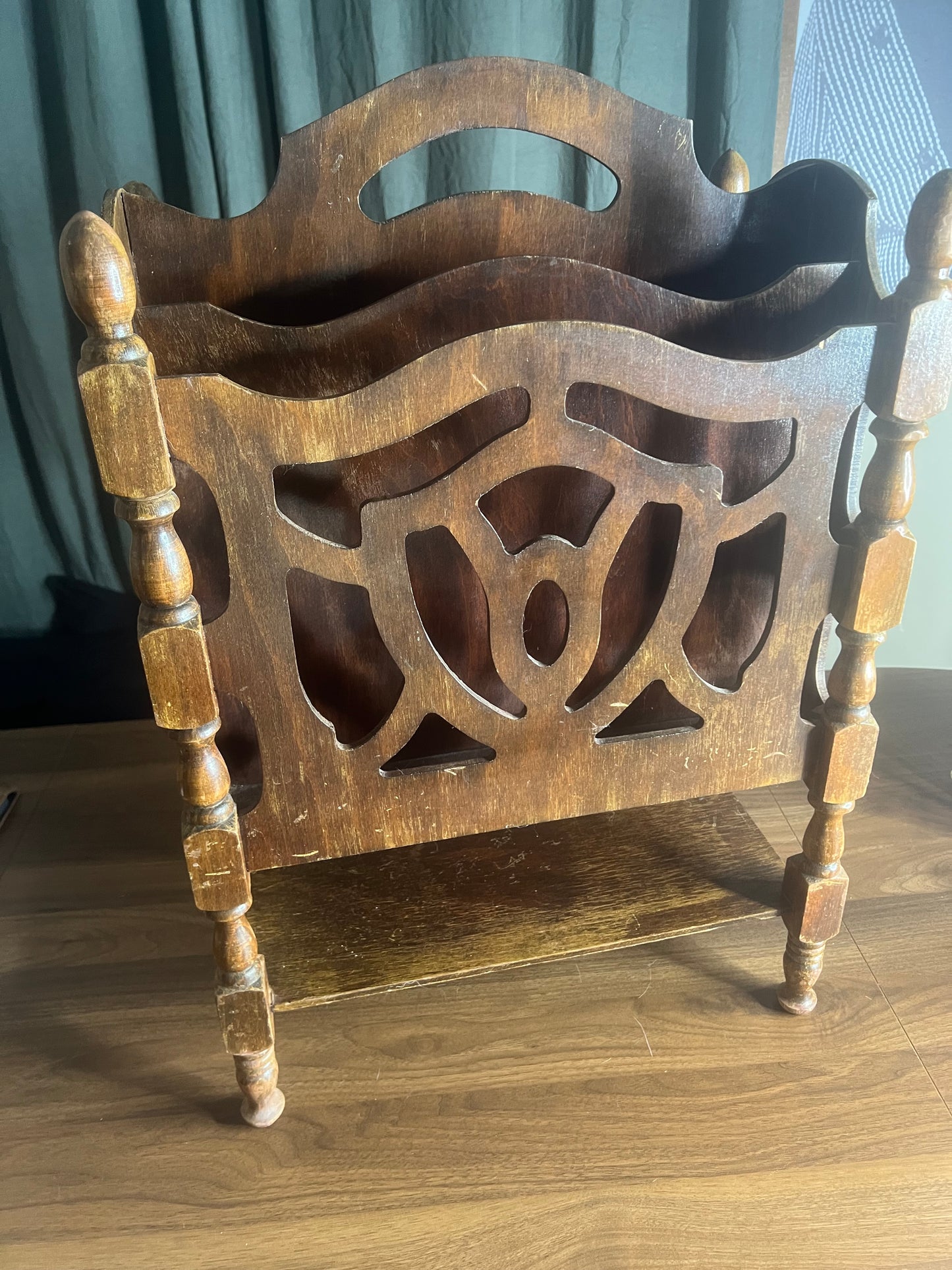 Vintage Wooden Magazine Rack