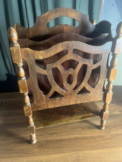 Vintage Wooden Magazine Rack
