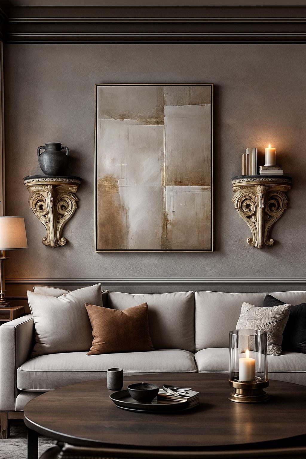 Antique-Style Plaster Wall Shelves: Rococo Corbels