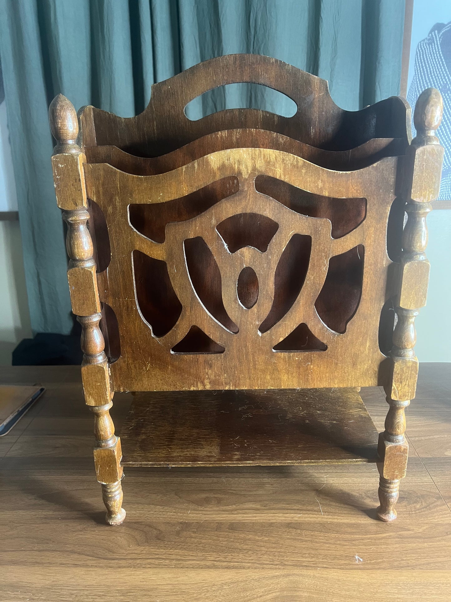 Vintage Wooden Magazine Rack