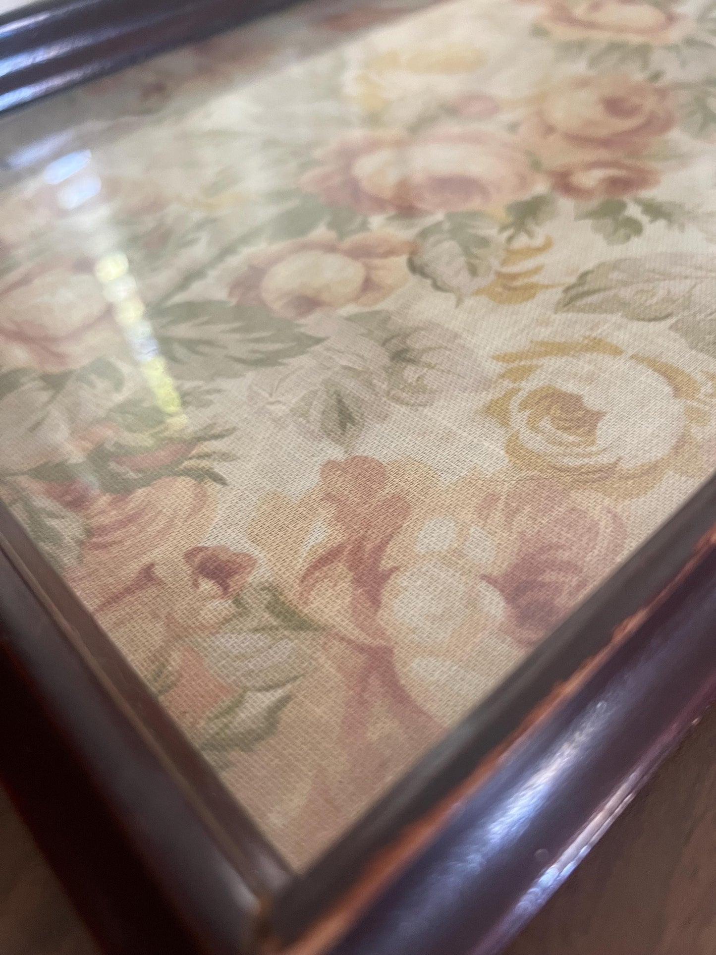 Vintage Floral Glass Tray