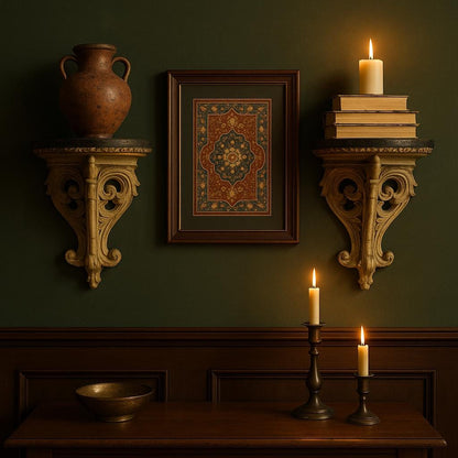 Antique-Style Plaster Wall Shelves: Rococo Corbels