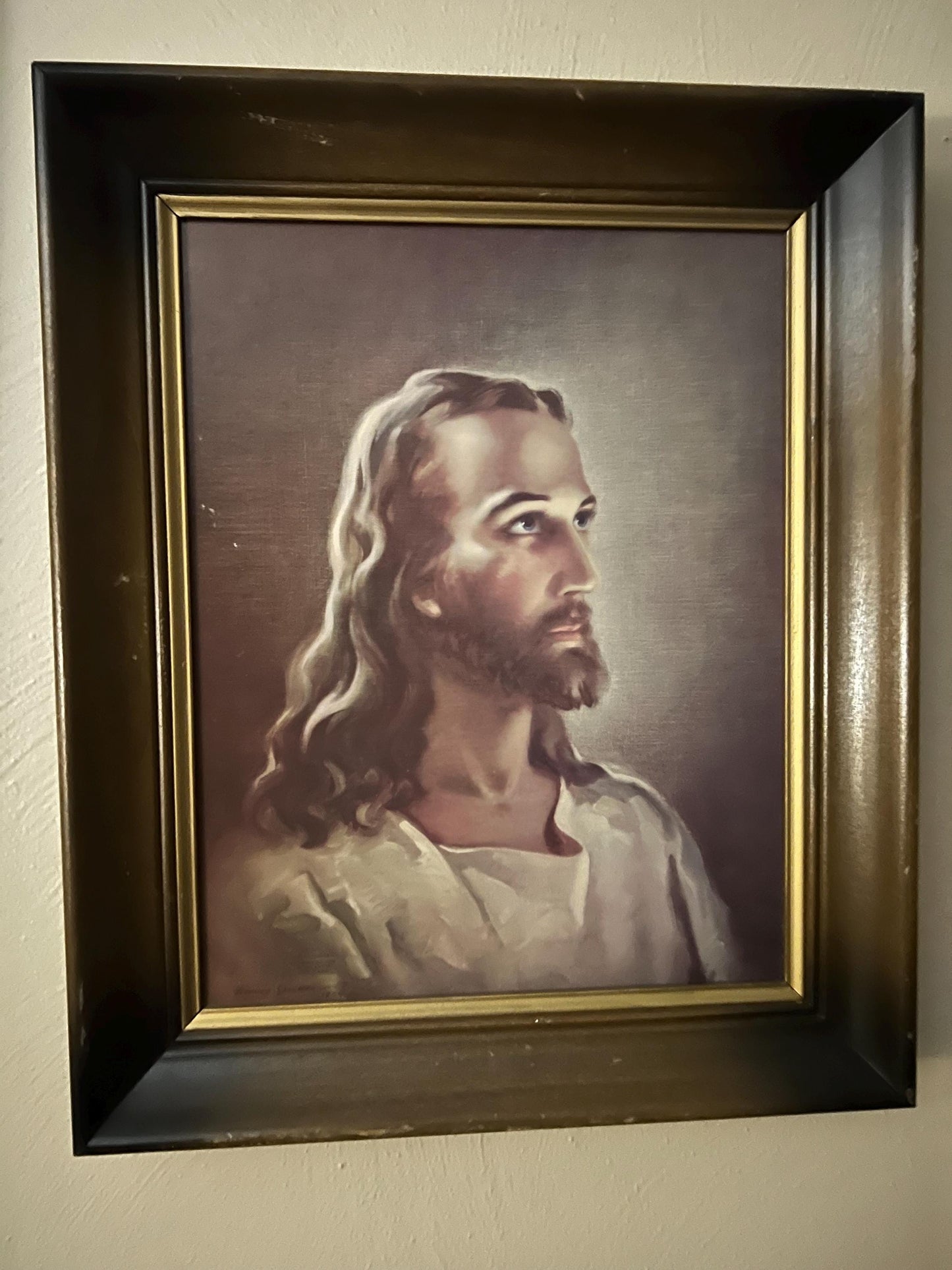 Vintage Warner Sallman “Head of Christ” Framed Print