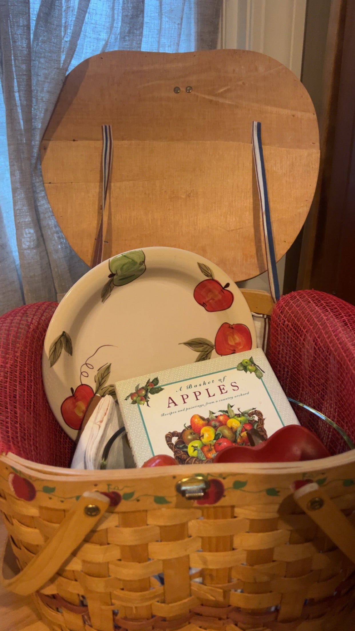 Vintage Apple Orchard Kitchen Gift Set, Cookbook, Plate, Bowl & Basket