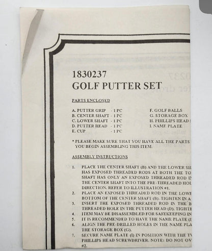 Vintage Wooden Golf Putter Set in Original Case