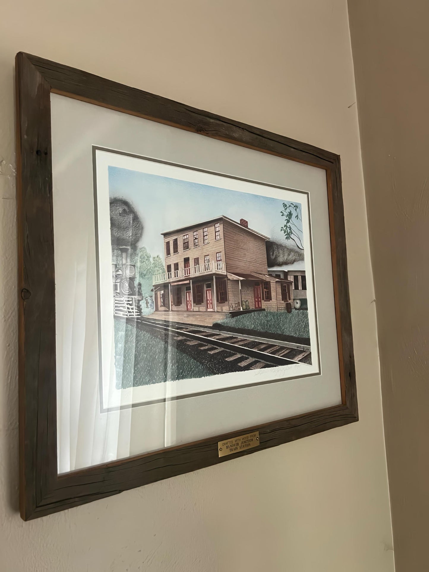 Hanover Junction Train Station | Limited Edition Framed Print – Crafted with Original Station Wood
