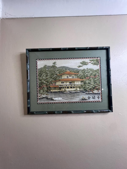 Vintage Japanese Temple Embroidery Art