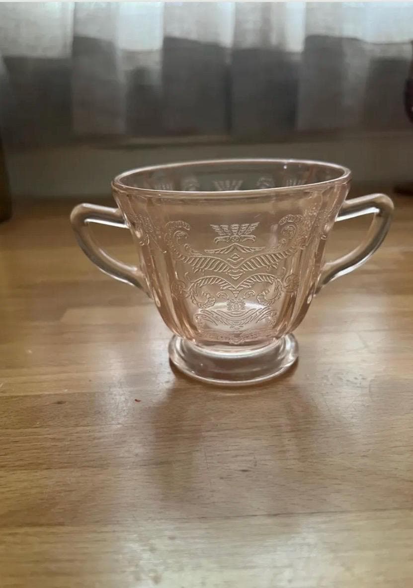 Vintage Pink Depression Glass Set – Princess Pattern by Hocking Glass | 1930s Tea & Butter Dish Collection