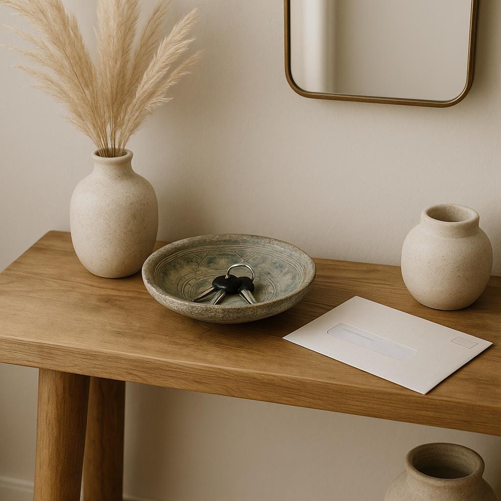 Antiqued Green Gold Leaf, Rustic Display catch all