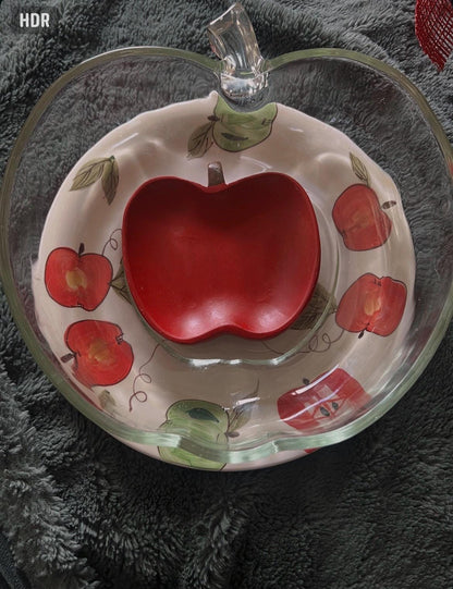 Vintage Apple Orchard Kitchen Gift Set, Cookbook, Plate, Bowl & Basket