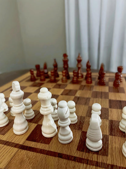 Wooden Chess and Checkers Set