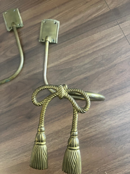 Vintage Solid Brass Curtain Tiebacks