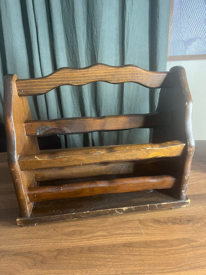 Vintage Wooden Magazine Rack