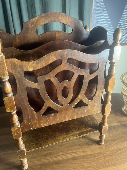 Vintage Wooden Magazine Rack