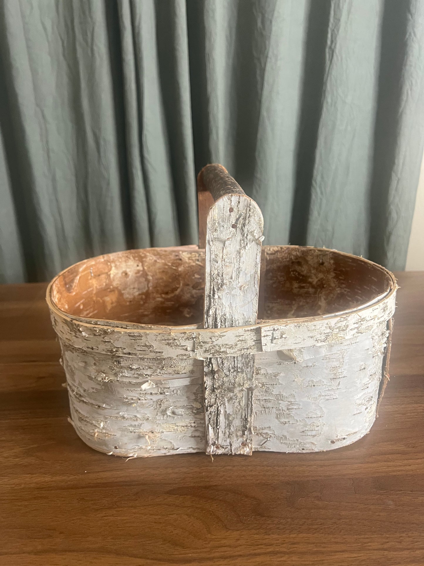 Vintage Rustic Oval Wooden Caddy