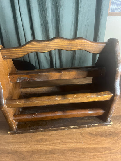 Vintage Wooden Magazine Rack