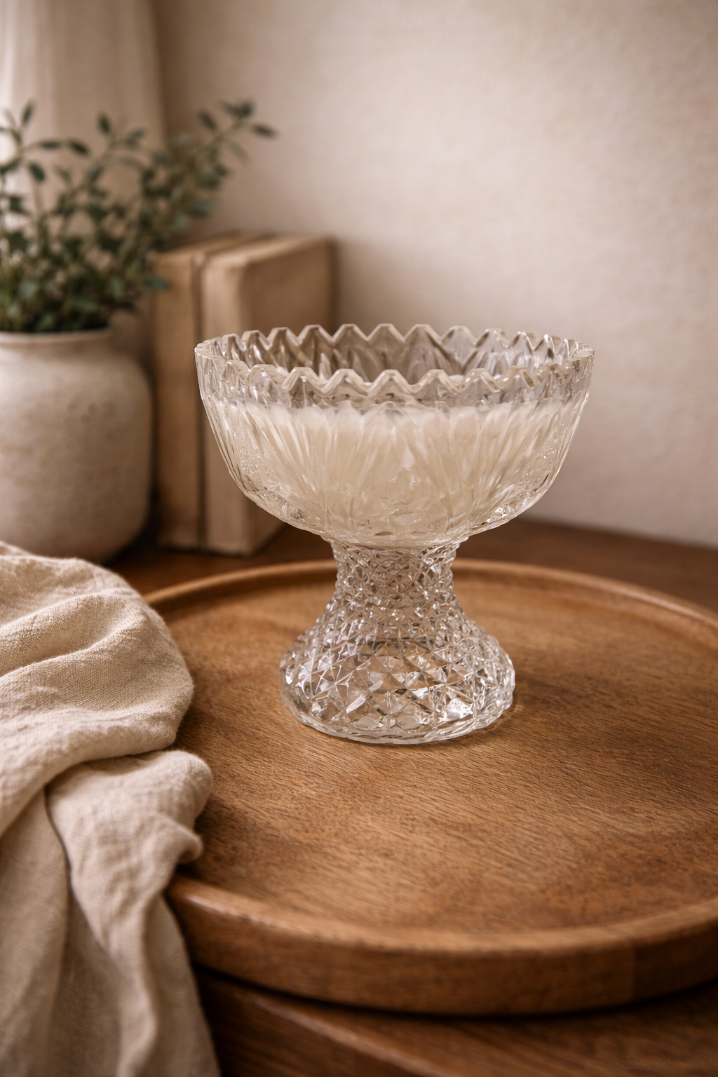 Handpoured scented candle vintage glass