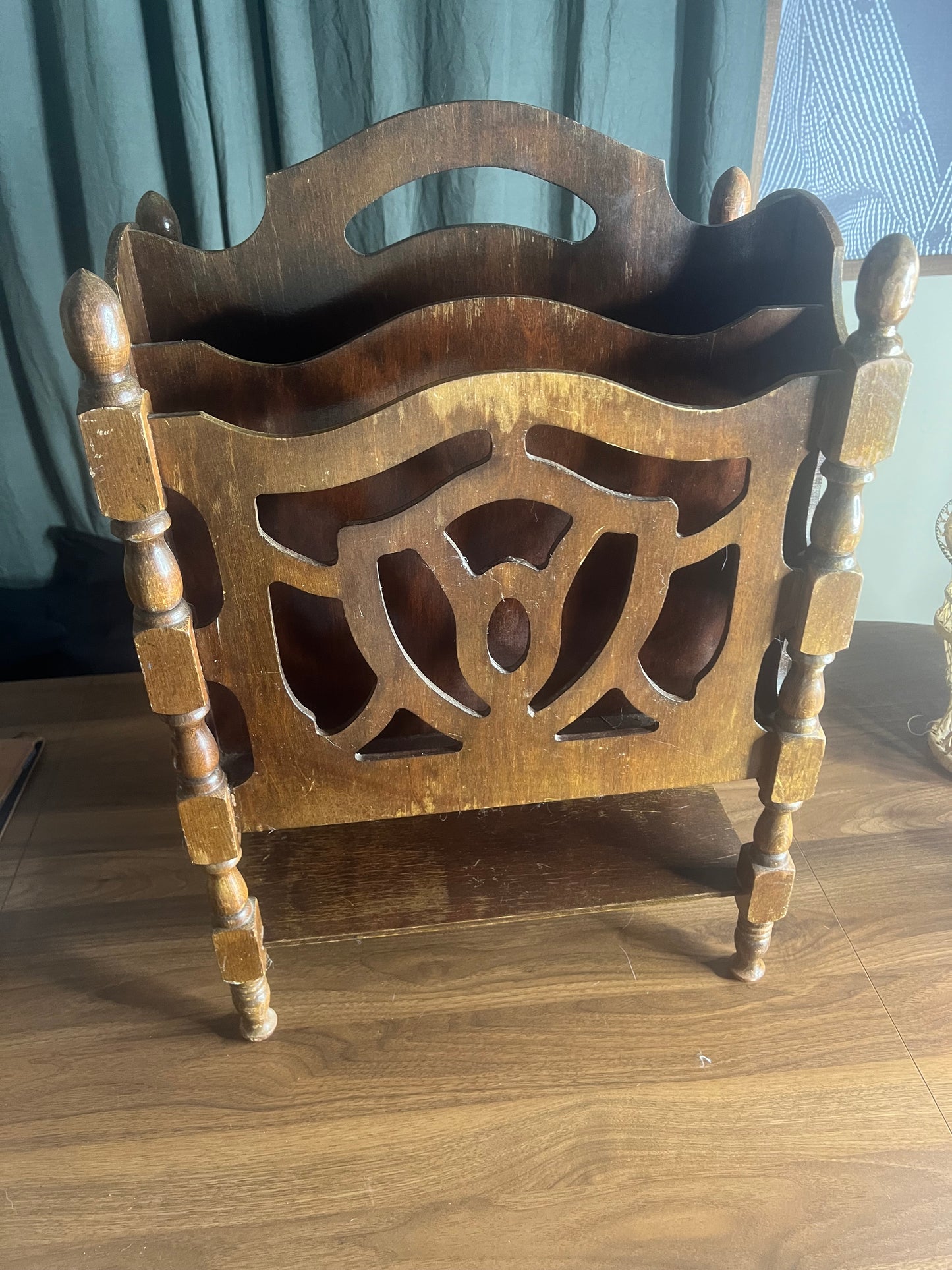Vintage Wooden Magazine Rack