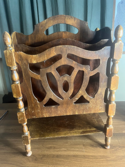 Vintage Wooden Magazine Rack